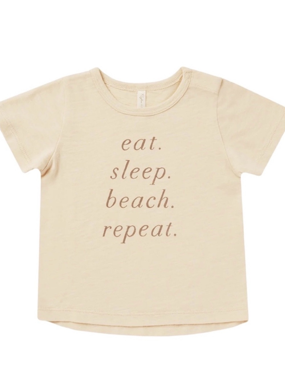 Rylee + Cru Eat Sleep Beach Repeat Graphic Tee Cream 6-7Y 100% Cotton